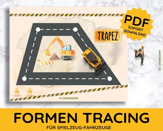 SPIELMATTEN zum Formen Nachfahren für Spielzeugautos Spielzeug Fahrzeuge Tracing Montessori Motorisches DIY Spielzeug Geschenk Kind deutsch