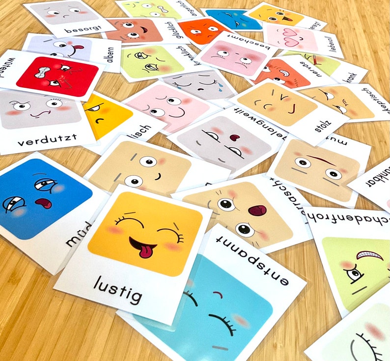Emotions-Matching-Spiel – 72 Karten (36 Paare) Für Kinder, Gefühle Lernen, Gedächtnistraining