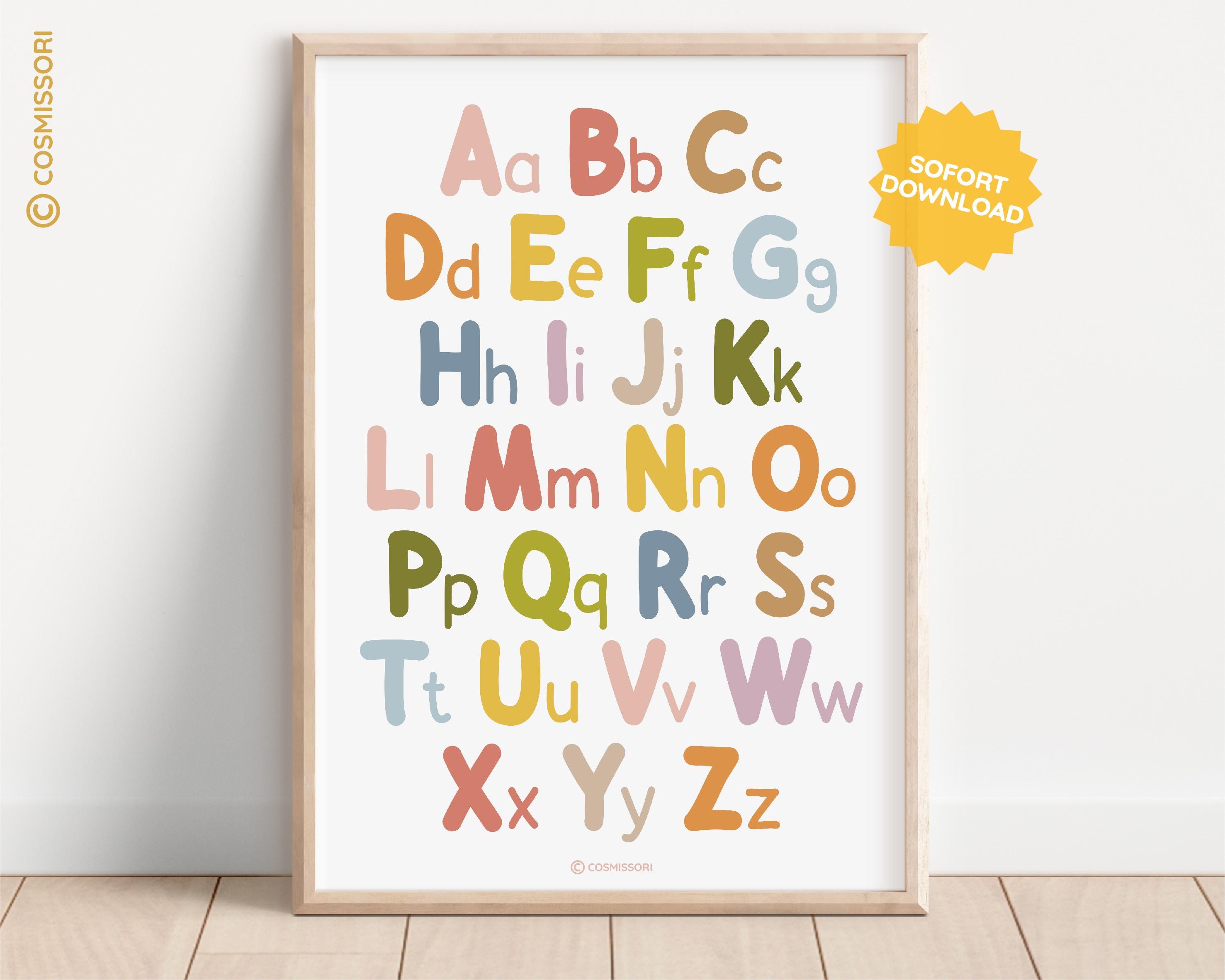 Alphabet ABC Letter Poster Montessori Wall Art Child Toddler Baby ...