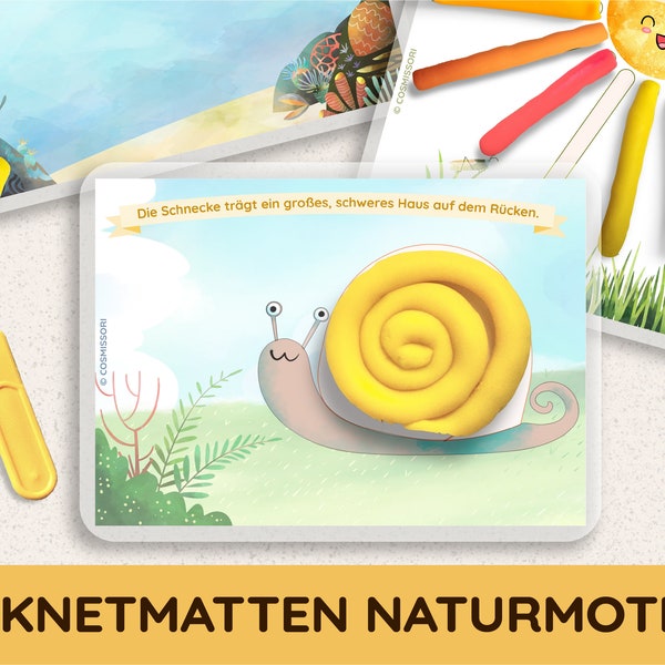 Knetmatten Naturmotive Kinderknete Vorlage Montessori sensorische Beschäftigung kreatives Spielzeug Kleinkind Kind Schulkind Spiel kreativ