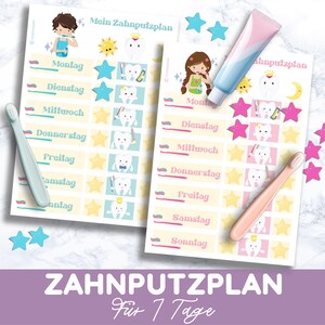 PLAN DE CEPILLADO DE DIENTES Niñas Niños Lista de control semanal Cepillarse los dientes Plan semanal Montessori Rutina de cepillado de dientes PDF Rutina para niños pequeños Alemán