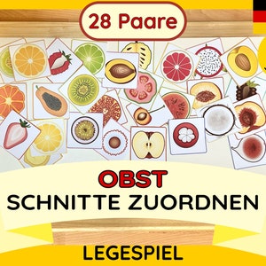 Fruit Montessori Learning Game Matching Inside Outside Puzzle PDF Printable Print Children Action Tray Cards Activity Germany Fruits