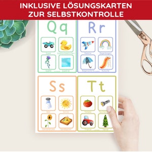 Alphabet sorting game picture cards boards Montessori ABC learning game matching game DIY PDF template printable learning material child German image 6