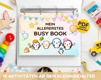 First BUSY BOOK PDF Montessori Toddler Activity Quiet Book Folder Velcro Magnet Crafting DIY Game Worksheet Print Birthday Children