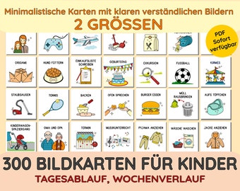 Picture cards pictograms routine cards print child routine over 300 cards in two sizes Montessorri weekly planner daily planner PDF German