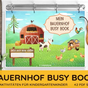 FARM Busy Book PDF Scarica Montessori Attività per bambini Giocattolo fai da te intelligente Libro tranquillo Occupazione Magnete Velcro Modello Stampa