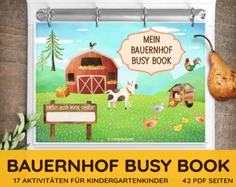 FARM Busy Book PDF Download Montessori Children's Activities Intelligent DIY Toy Quiet Book Activity Magnet Velcro Template Print