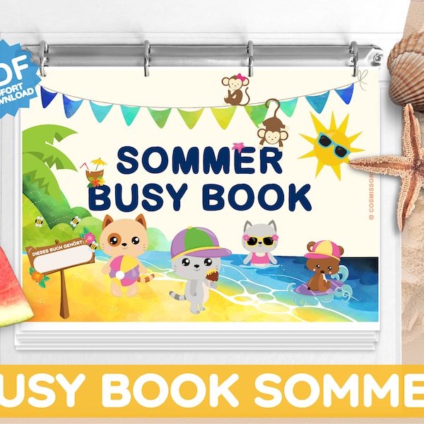 SOMMER BUSY BOOK Quiet Book Beschäftigung für Kleinkind Kindergartenkind Kind Montessori Frühförderung Aktivitäten deutsch Pdf Download