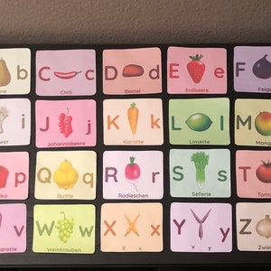 Alphabet Puzzle Fruit & Vegetable Halves ABC German PDF File Instant Download Learning Game Preschool Montessori Puzzle DIY Souvenir