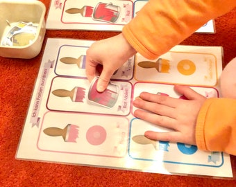 Color sorting game matching game mini game German daycare preschool early childhood education PDF Instant download print printout gift DIY