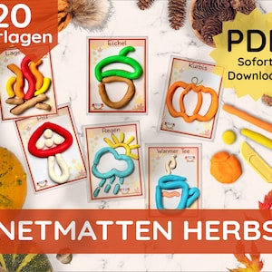 Modelos para massinha infantil cartões de outono montessori habilidades motoras finas brinquedos pdf modelo de impressão impressão criança presente diy calendário de advento