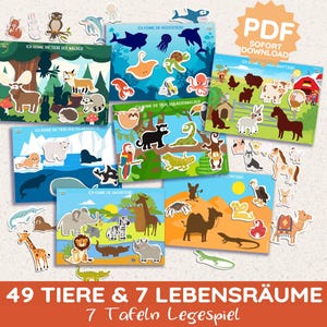 Jogo de Combinar 7 MUNDOS ANIMAIS Jogo de Classificação Montessori Jogo de Aprendizagem para Crianças em PDF Brinquedo Faça Você Mesmo Jardim de Infância Jogo de Quebra-Cabeça Folha de Exercícios Alemão