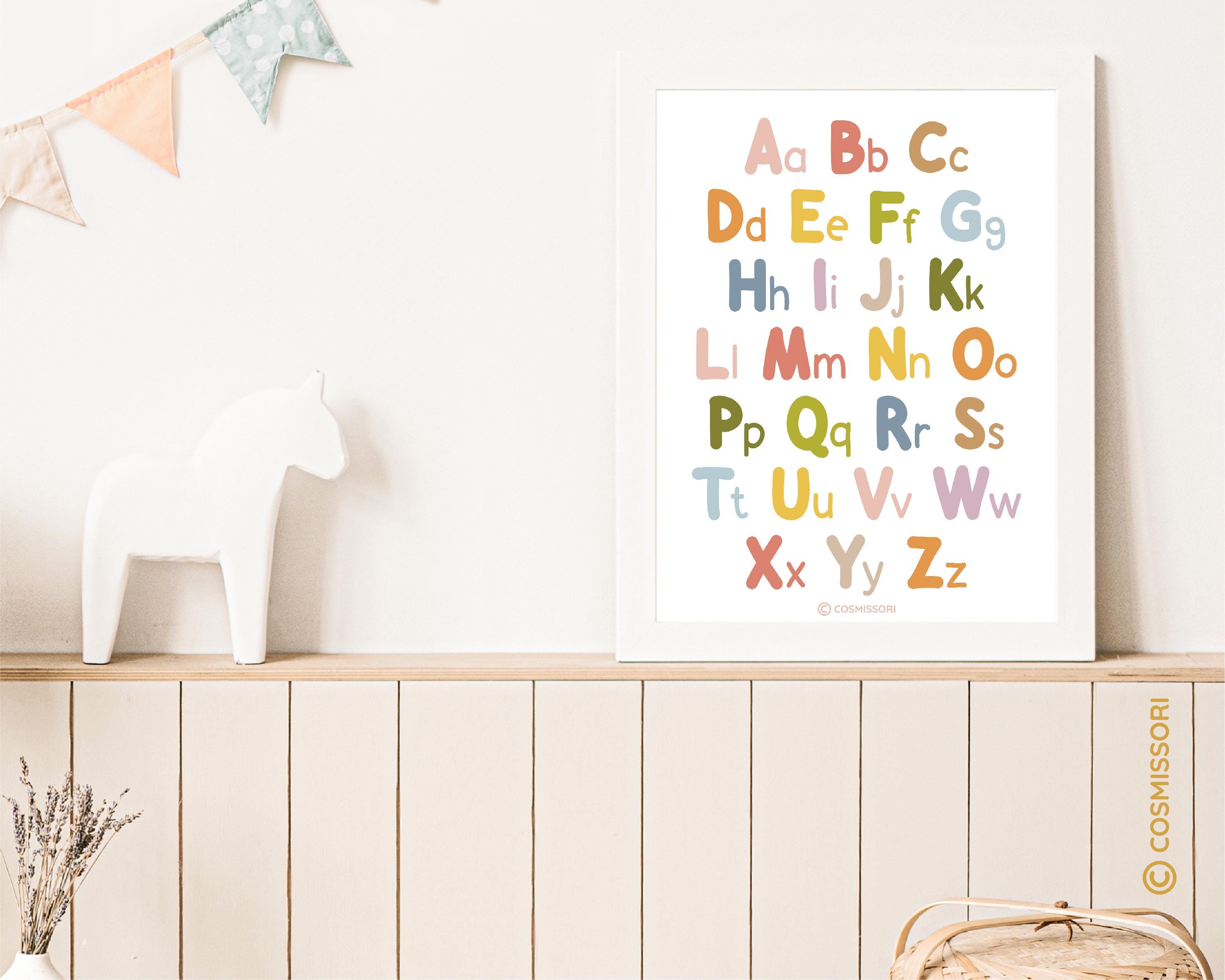 Alphabet ABC Letter Poster Montessori Wall Art Child Toddler Baby ...