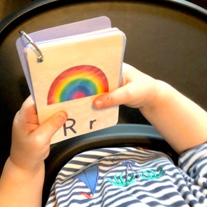 Eerste ABC-flashkaarten Duits alfabet PDF direct downloaden minimalistische flashkaarten bestand DIY cadeau kinderen klein leerspel