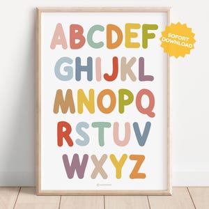 GROSSBUCHSTABEN minimalistisches Poster Boho Montessori Lernposter Datei druckbar Spielzimmer Kind Schulkind Kita Kinderzimmer Alphabet