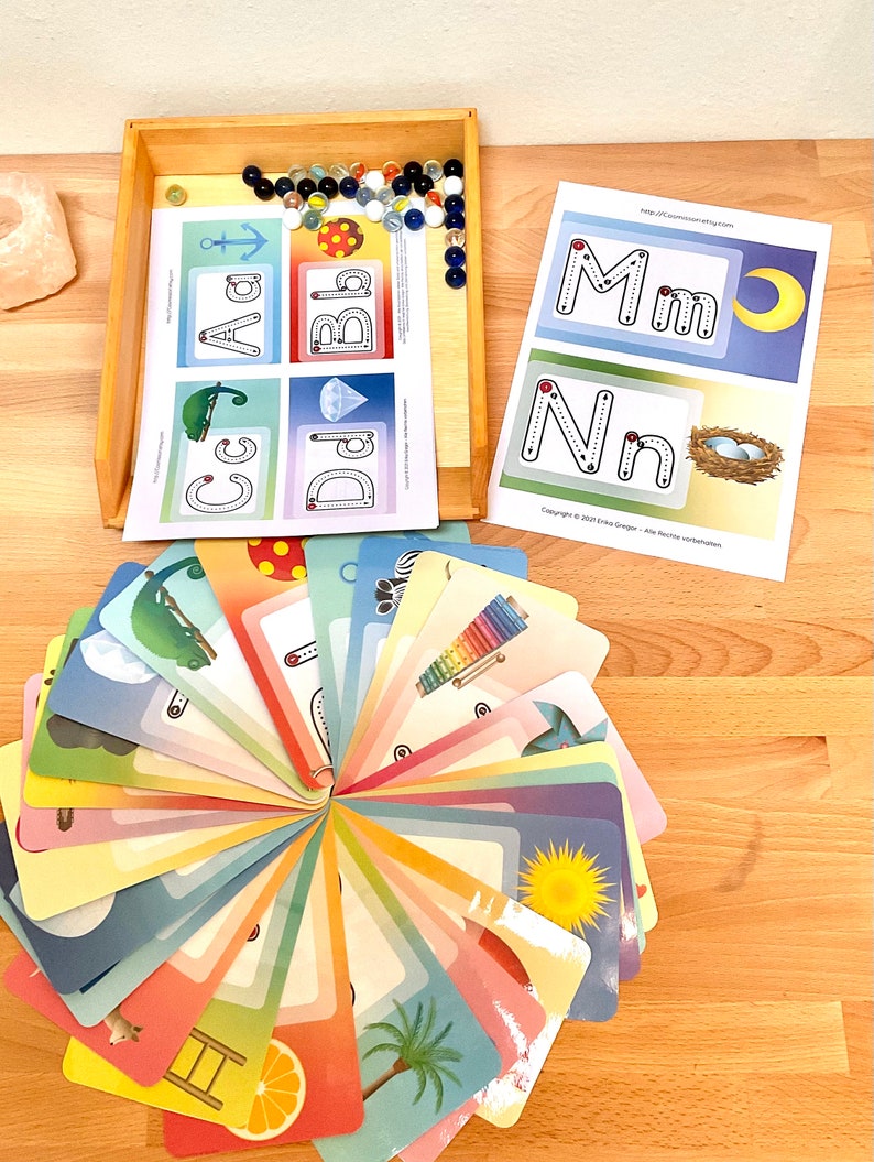 Erstes Schreiben ABC Alphabet deutsch tracing Karten Etsy