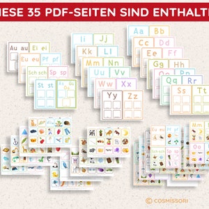 Alphabet Sortierspiel Bildkarten Tafeln Montessori ABC Lernspiel Zuordnungsspiel DIY PDF Vorlage ausdruckbar Lernmaterial Kind deutsch Bild 7