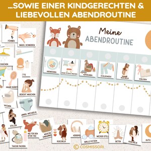 May include: A printable chart with illustrations for a child's bedtime routine. The chart includes activities like brushing teeth, taking a bath, reading a book, and getting ready for bed. The chart is designed to help children learn and follow a consistent bedtime routine.