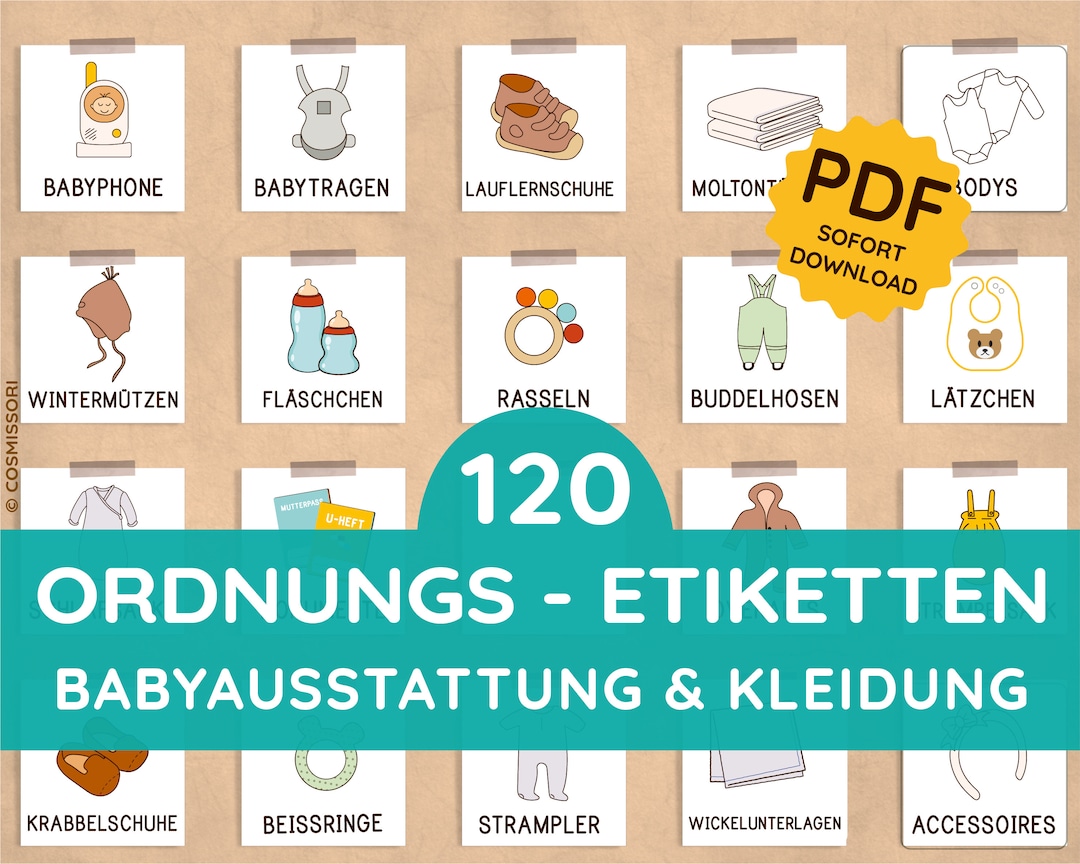 120 Organization Labels Baby Equipment Baby Clothes Toddler Baby Room ...