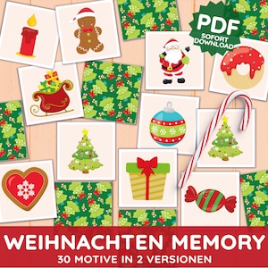 Jul Advent Minne Utskrivbara Bildkort Montessorikort Matchande Spel Par PDF Gör-det-själv-spel Dagis Daghem Barn Utskrift