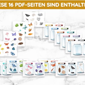 12 Farben Sortierspiel Schätze der Natur Montessori Sortiergläser DIY Spiel PDF Vorlage zum Ausdrucken Kleinkind Geschenk Kind Kindergarten Bild 6