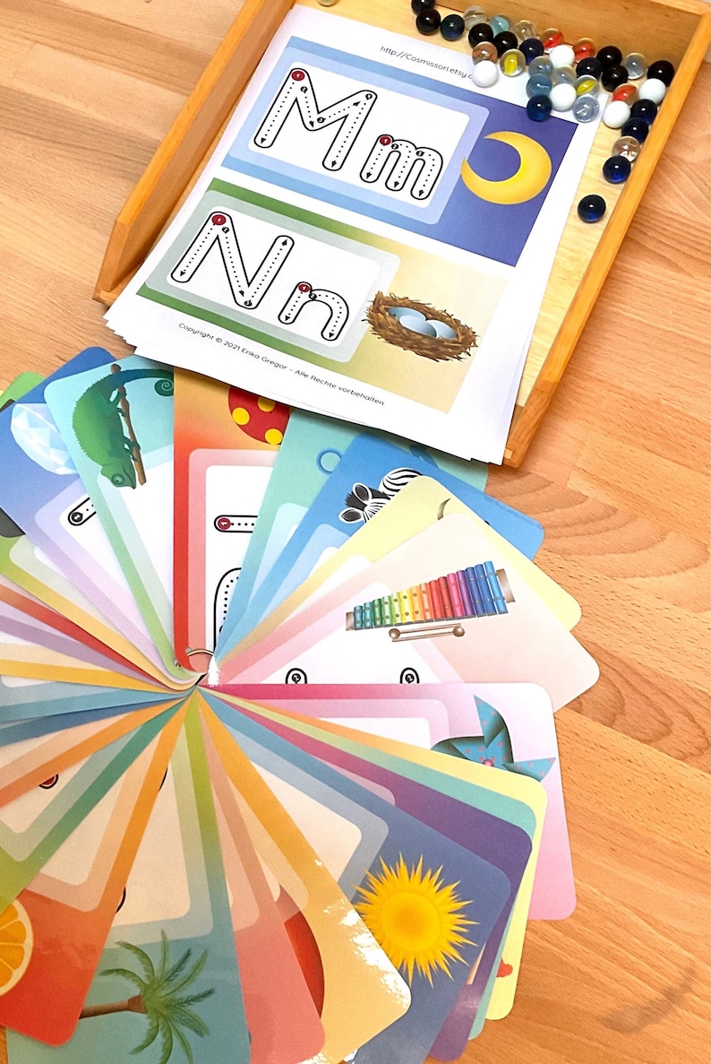 Erstes Schreiben ABC Alphabet deutsch tracing Karten Etsy.de