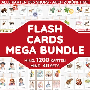 Montessori Bildkarten MEGA BUNDLE Alle 3-teiligen Nomenklaturkarten des Shops PDF Kartensatz ausdrucken Baby Kleinkind Kindergarten Kind