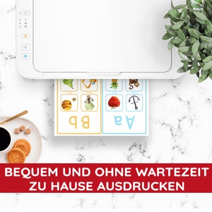 Alphabet Sortierspiel Bildkarten Tafeln Montessori ABC Lernspiel Zuordnungsspiel DIY PDF Vorlage ausdruckbar Lernmaterial Kind deutsch Bild 8