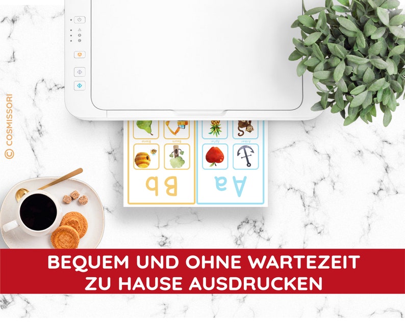 Alphabet Sortierspiel Bildkarten Tafeln Montessori ABC Lernspiel Zuordnungsspiel DIY PDF Vorlage ausdruckbar Lernmaterial Kind deutsch Bild 8