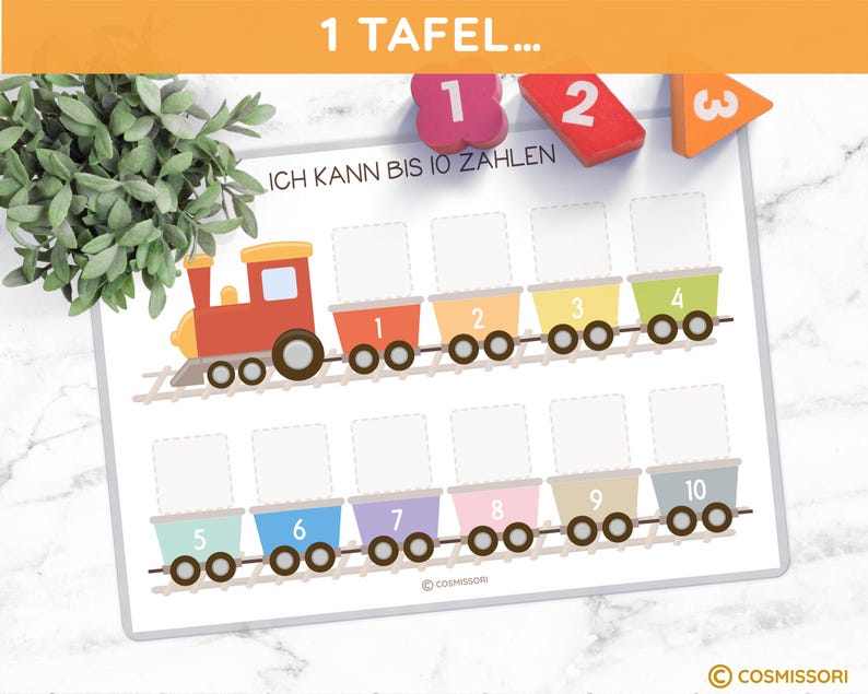 Number Train: Learning to Count to 10 - Montessori Number Game - DIY ...