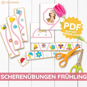 Knipoefeningen Schaaroefeningen Lente Eerste knipbeurt Kleuterschool Fijne motoriek Schaar Montessori DIY Knutselen Beroep Oefening Kind