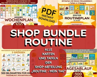 Bundle Alle Routine Shop Karten & Planer Wochenablauf Tagesverlauf  PDF