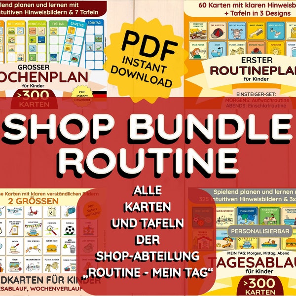 Bundle Alle Routine Shop Karten & Planer Wochenablauf Tagesverlauf  PDF