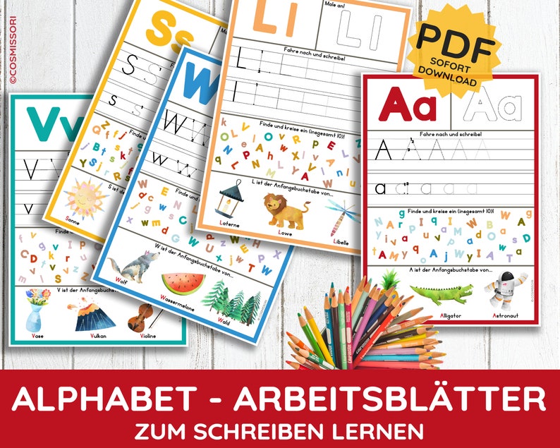 Alphabet Tracing Worksheets Learn to Write PDF Printable Letters