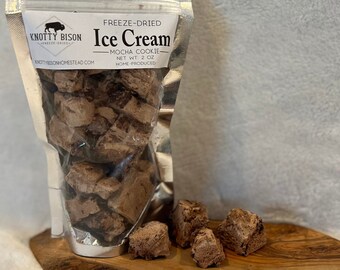 Freeze Dried Mocha Cookie Ice Cream - Most Popular Freeze Dried Ice Cream - Freeze Dried Candy - Freeze Dried Snacks - Stocking Stuffer
