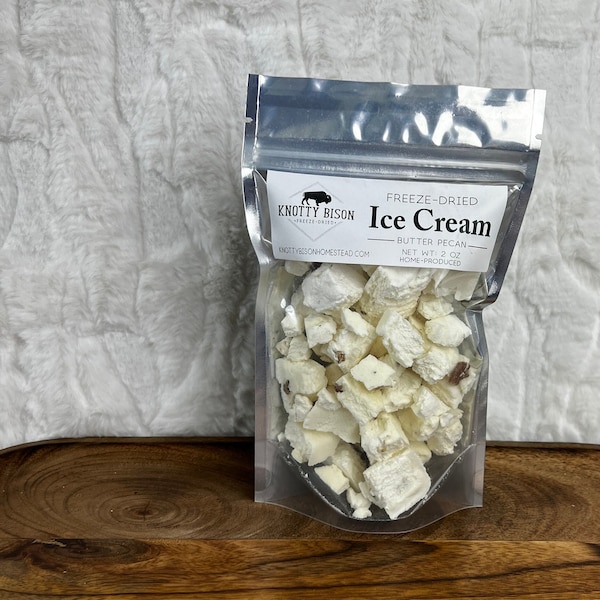 Freeze Dried Butter Pecan Ice Cream - Freeze Dried Ice Cream - Freeze Dried Candy - Freeze Dried Snacks - Fun Gift - Stocking Stuffer