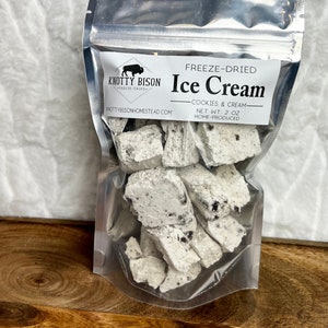 Freeze Dried Cookies & Cream Ice Cream - Freeze Dried Ice Cream - Freeze Dried Candy - Freeze Dried Snacks - Fun Gift - Stocking Stuffer