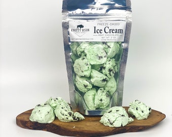 Freeze Dried Mint Chocolate Chip Ice Cream - Freeze Dried Ice Cream - Freeze Dried Candy - Freeze Dried Snacks - Fun Gift - Stocking Stuffer