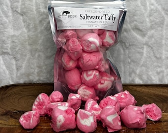 Freeze Dried Cinnamon Fire Taffy - Saltwater Taffy - Freeze Dried Candy Freeze Dried Snacks - Fun Gift - Stocking Stuffer - Freeze Dry Taffy