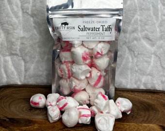 Freeze Dried peppermint Taffy - Saltwater Taffy - Freeze Dried Candy Freeze Dried Snacks - Fun Gift - Stocking Stuffer - Freeze Dry Taffy