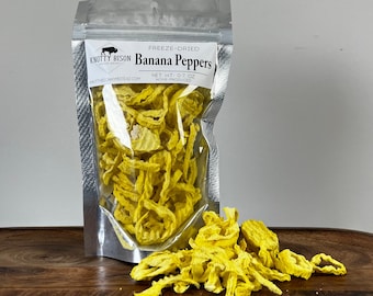 Freeze Dried Banana Peppers - Dried Banana Peppers - Salty Snack - Freeze Dried Snack - Dried veggies - Emergency Food- Banana Pepper Chips