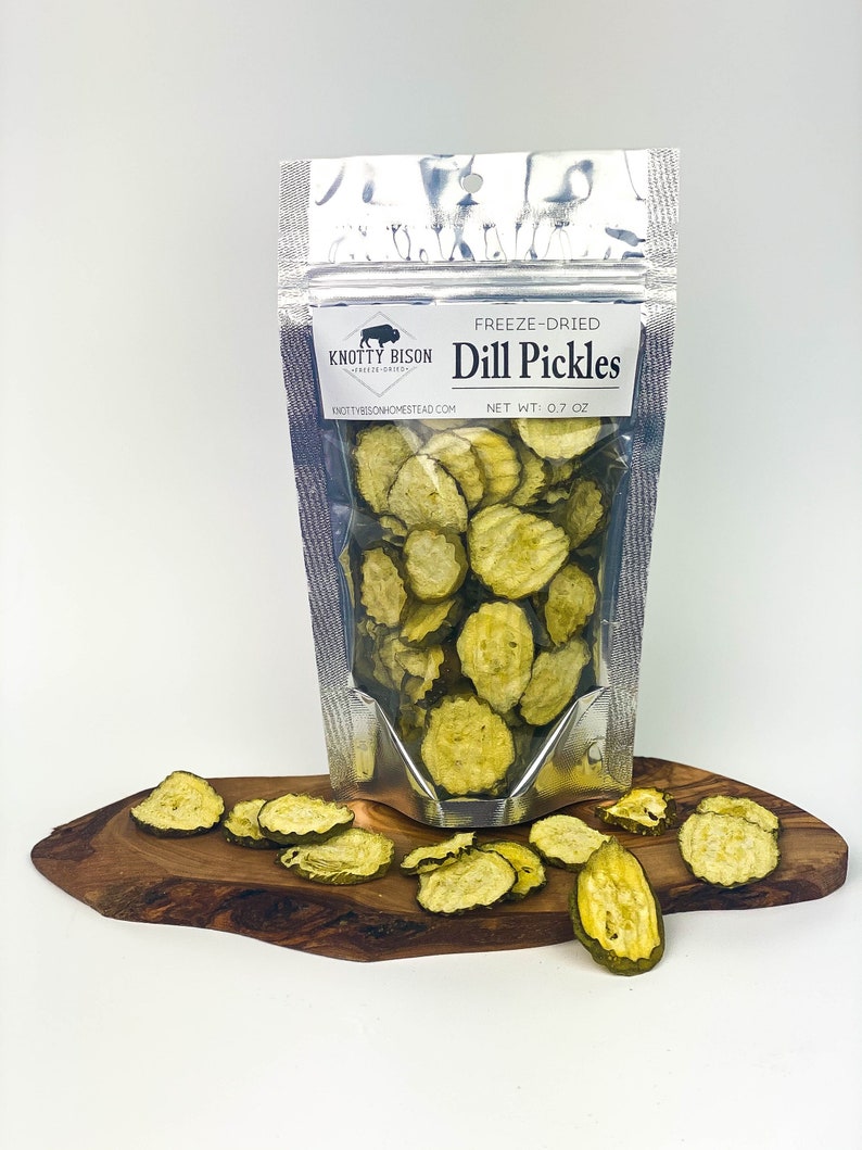 THE ORIGINAL Freeze Dried Dill Pickles Freeze Dry Pickles Dried Dill Pickles Salty Snack Freeze Dried Veggies Emergency Food Bag image 1