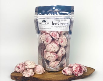 Freeze Dried Strawberry Swirl Ice Cream - Freeze Dried Ice Cream - Freeze Dried Candy - Freeze Dried Snacks - Fun Gift - Stocking Stuffer