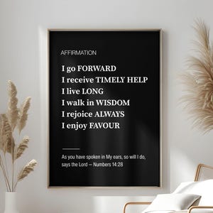 Christian Affirmation Print | Faith Declaration Decor | Scripture wall art | (Digital Download)