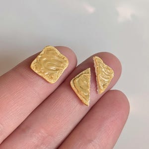 Handmade Miniature Peanut Butter on Toast - 1:12 Scale Dollhouse Food