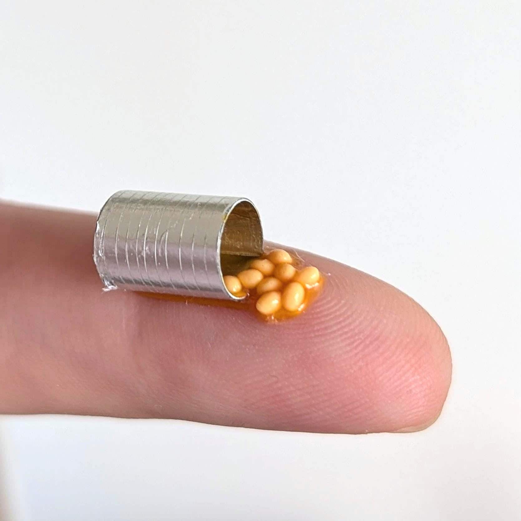 Spilled Tin of Baked Beans - Handmade Miniature 1:12 Scale Dollhouse ...