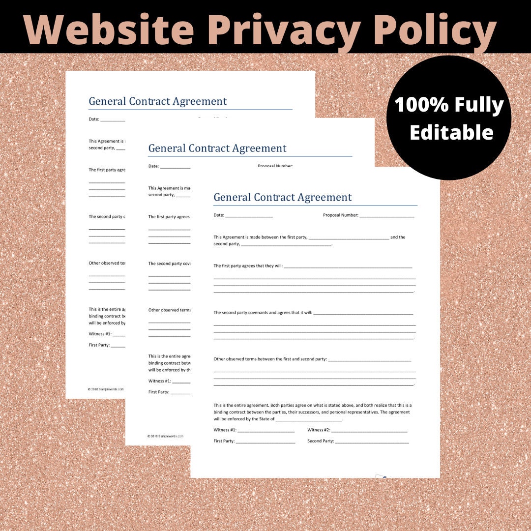 Website Privacy Policy Template Contact Consent Form Etsy Website Privacy Policy Template Contact Consent Form Etsy