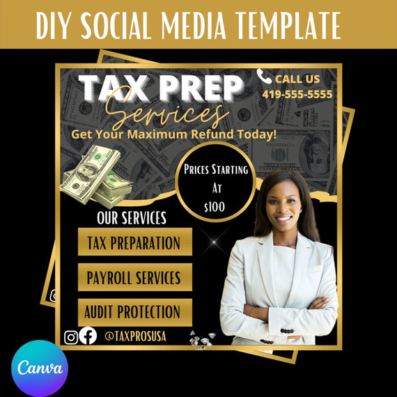 Tax Prep DIY Social Media Flyer.