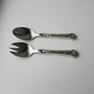 Set Of 2 Danish 1893 - 1937 C.M. Cohr Silver 830s SALAD FORK & SPOON