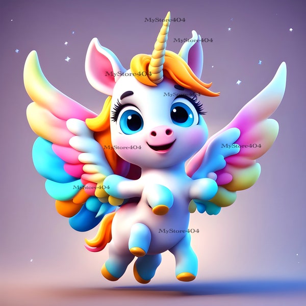 Pearl the unicorn | Unicorn theme nursery ideas | Baby shower ideas | girl bedroom ideas | kids bedroom decor | Cute unicorn | HQ JPEG files